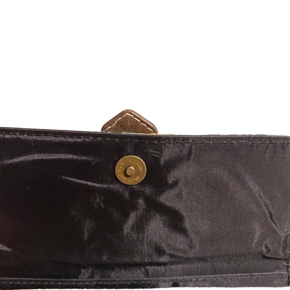 Tribal Aqua Blue Elephant Boho Button Closure Trifold Envelope Wallet Women - Picture 6 of 7